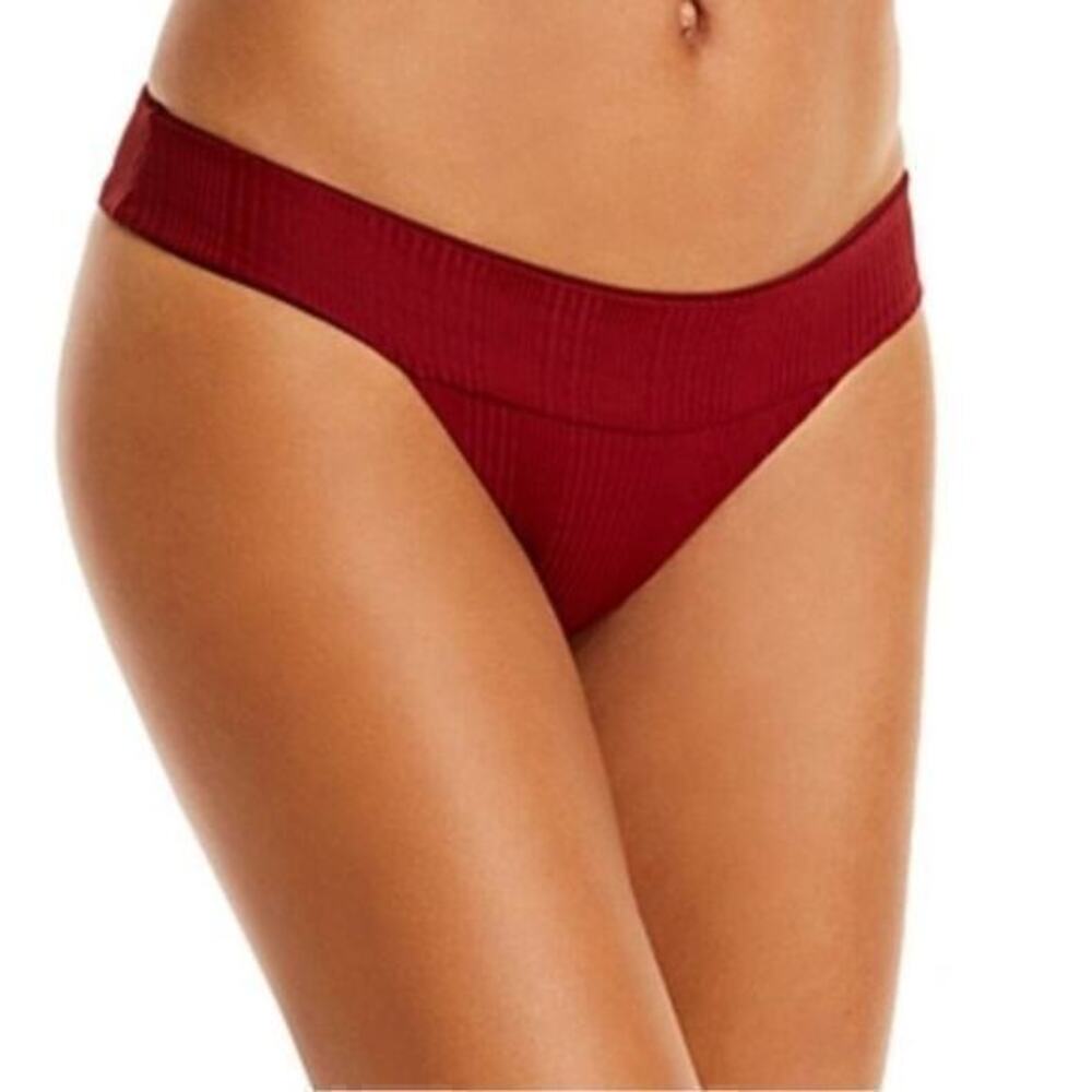 L*Space Veronica Ribbed Bikiniā Bottoms in Sangria Size Medium NWOT